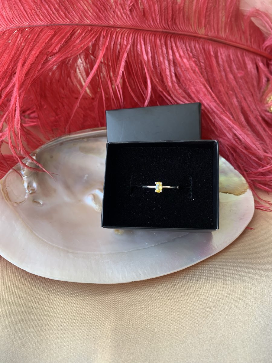 Sitrin Minimal Gümüş Yüzük