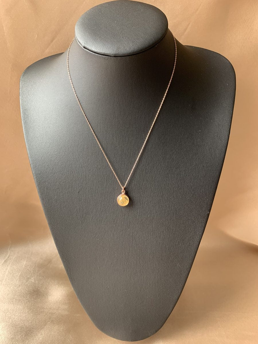 Sitrin Yuvarlak Rose Gold Kolye