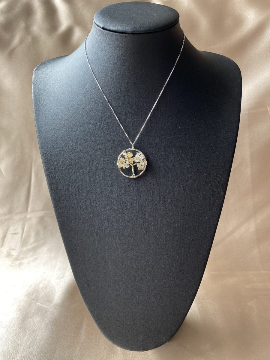 Sitrin Yuvarlak Hayat Ağacı Kolye