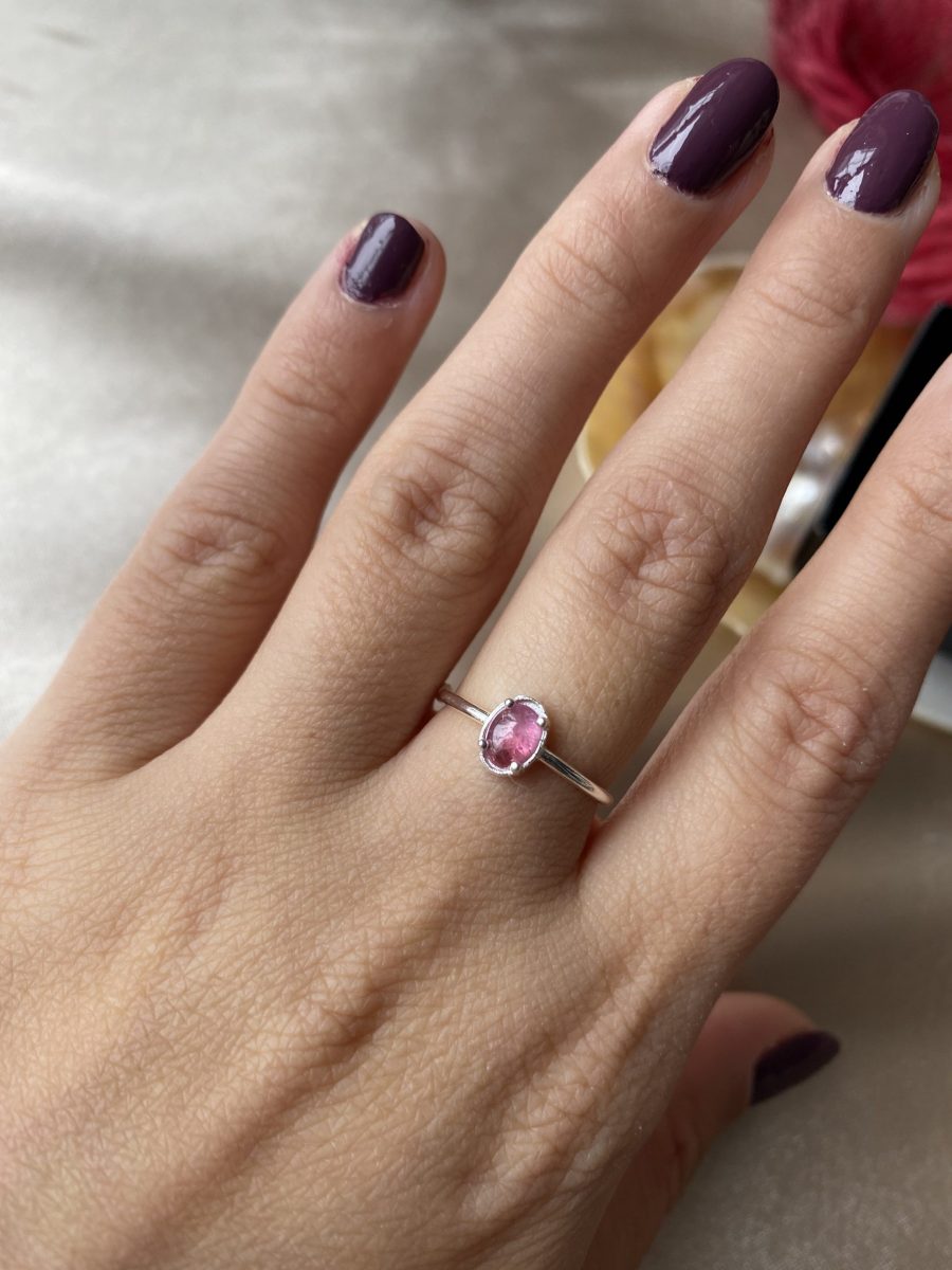 Turmalin Minimal Gümüş Yüzük