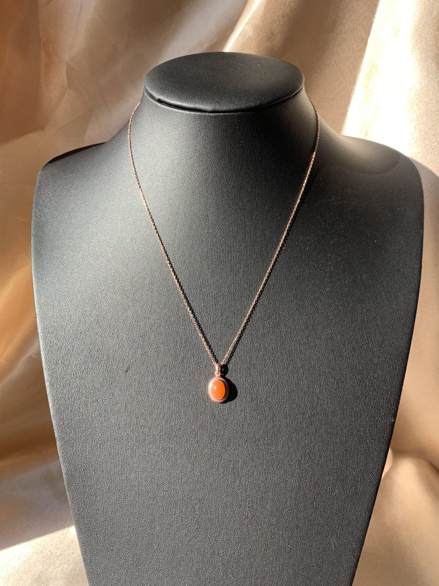 Akik Minimal Vintage Rose Gold Kolye