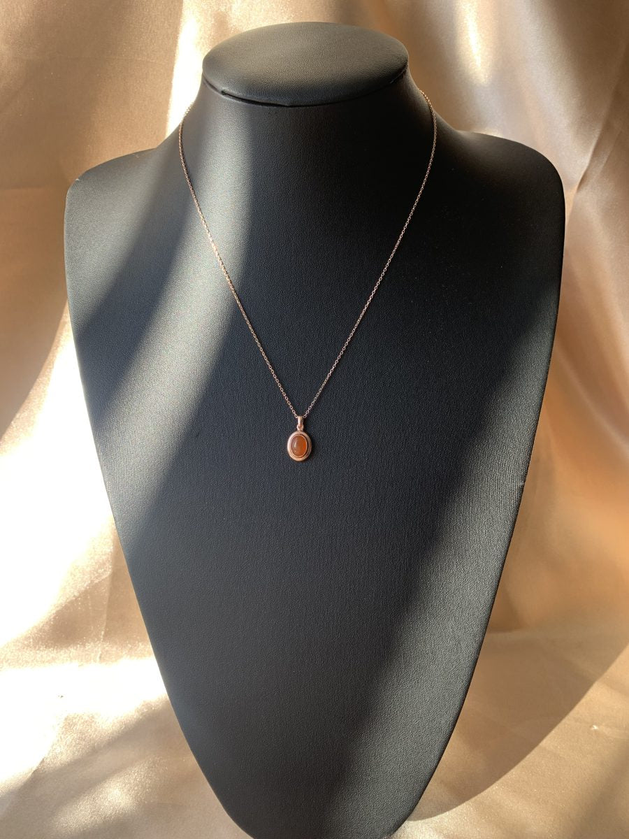 Akik Minimal Vintage Rose Gold Kolye