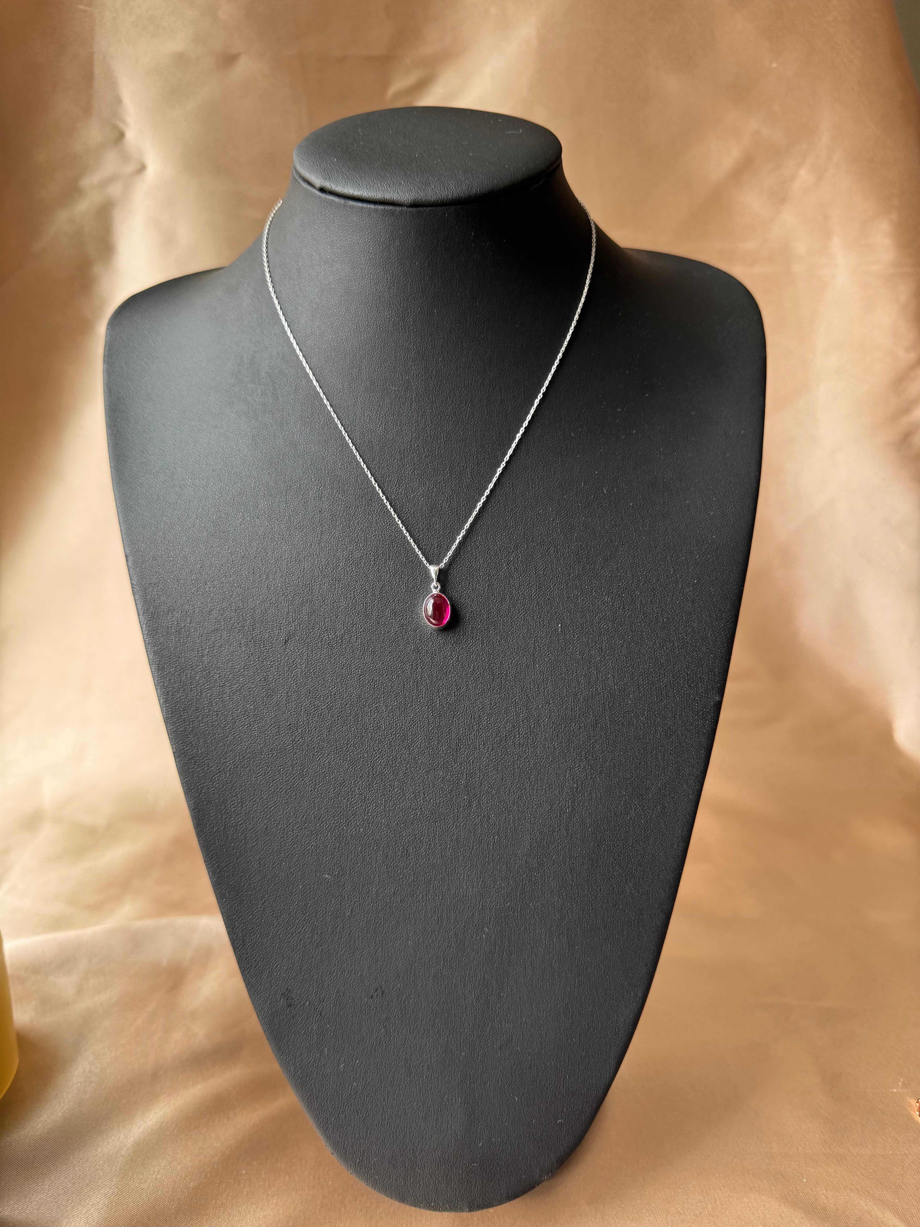 Yakut Minimal Gümüş Kolye