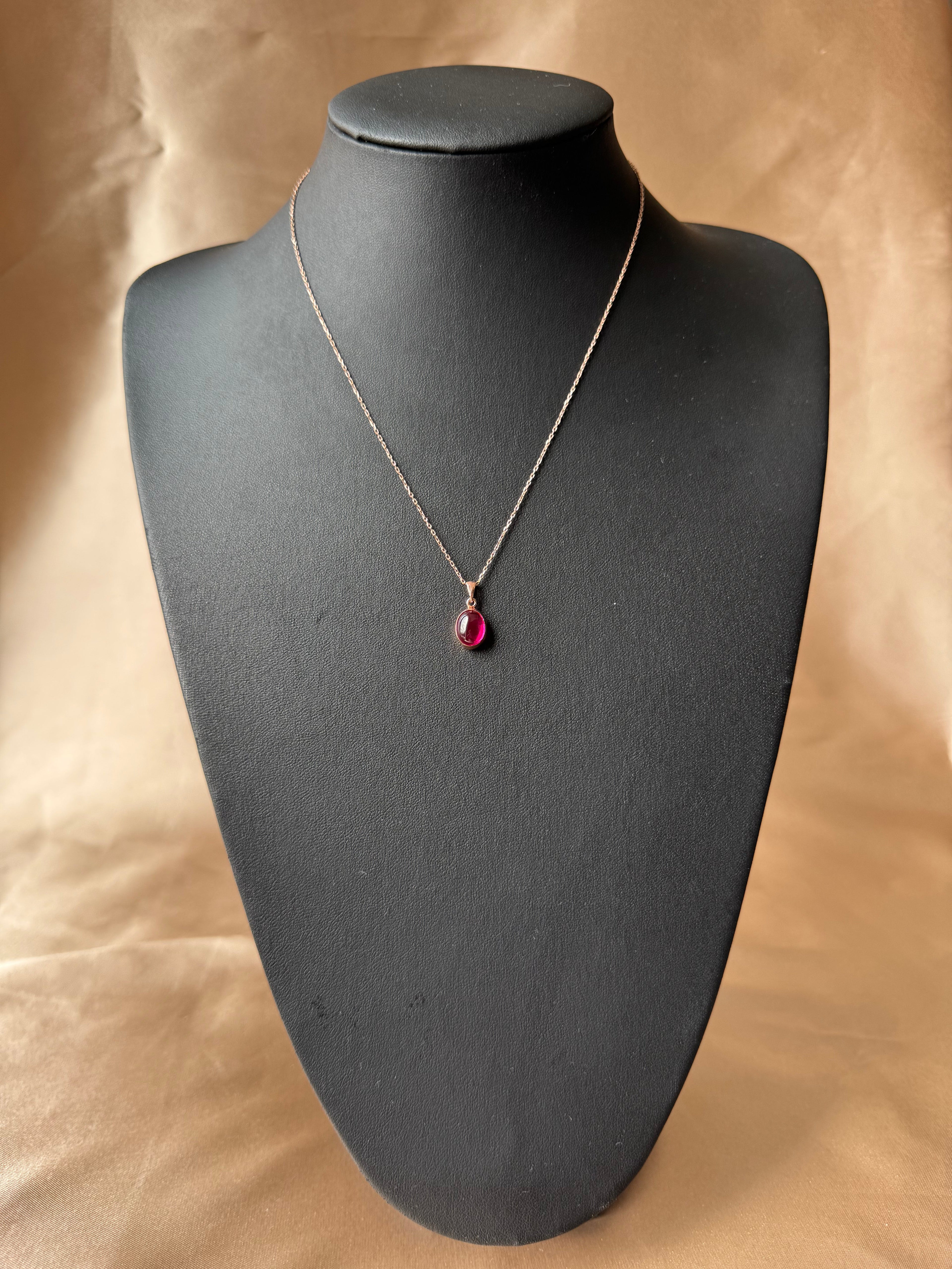 Yakut Minimal Rose Gold Kolye