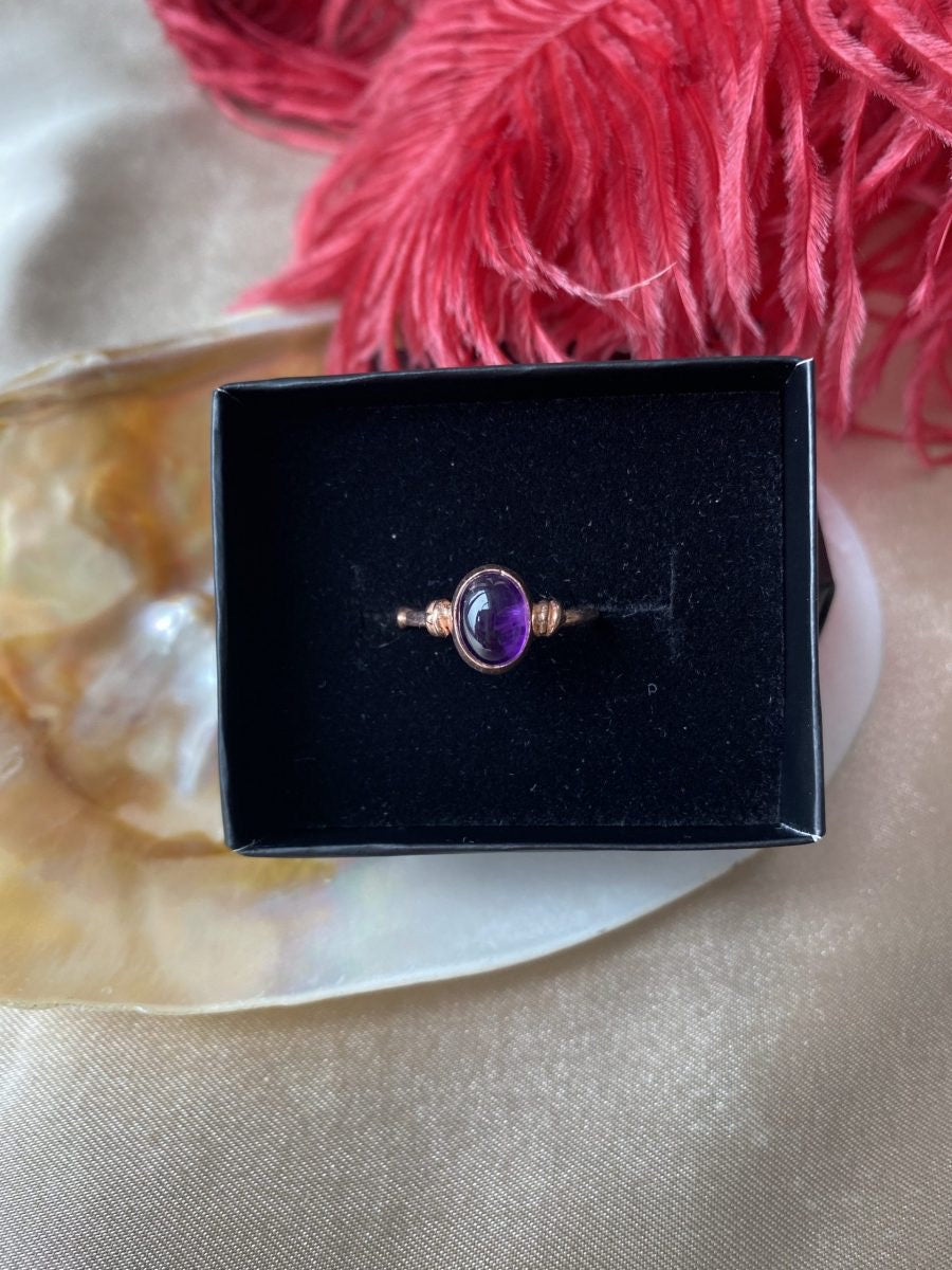 Ametist Diana Rose Gold Yüzük