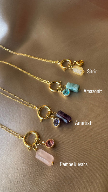 Ametist Charming Gold Kolye