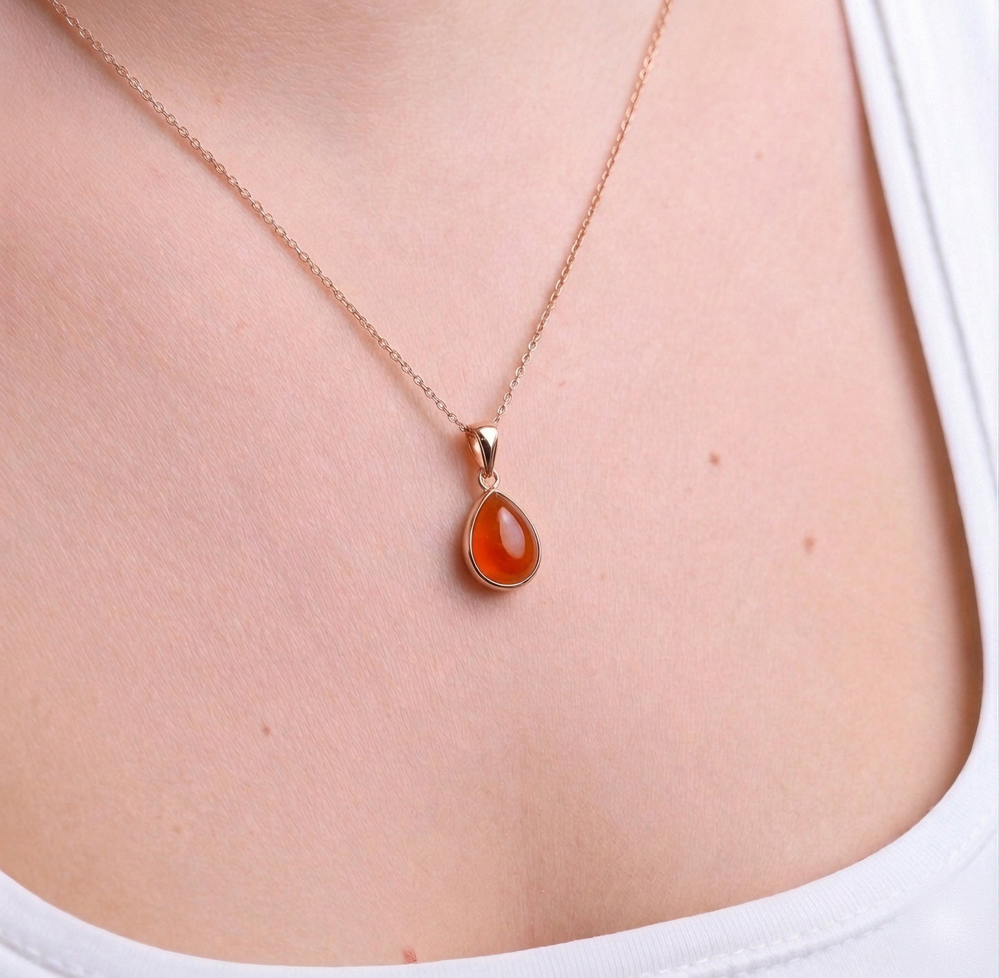 Akik Minimal Damy Rose Gold Kolye