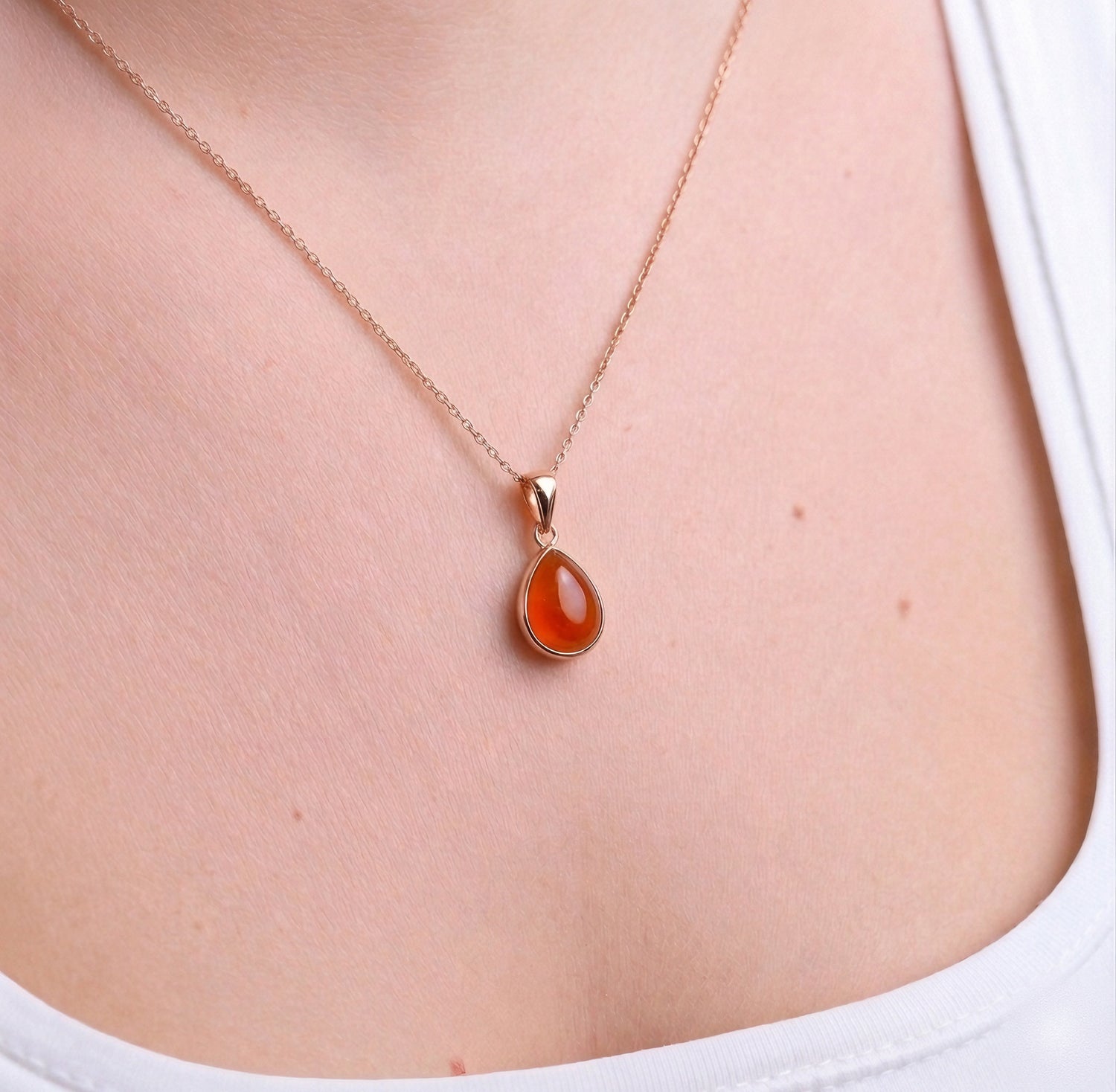 Akik Minimal Damy Rose Gold Kolye