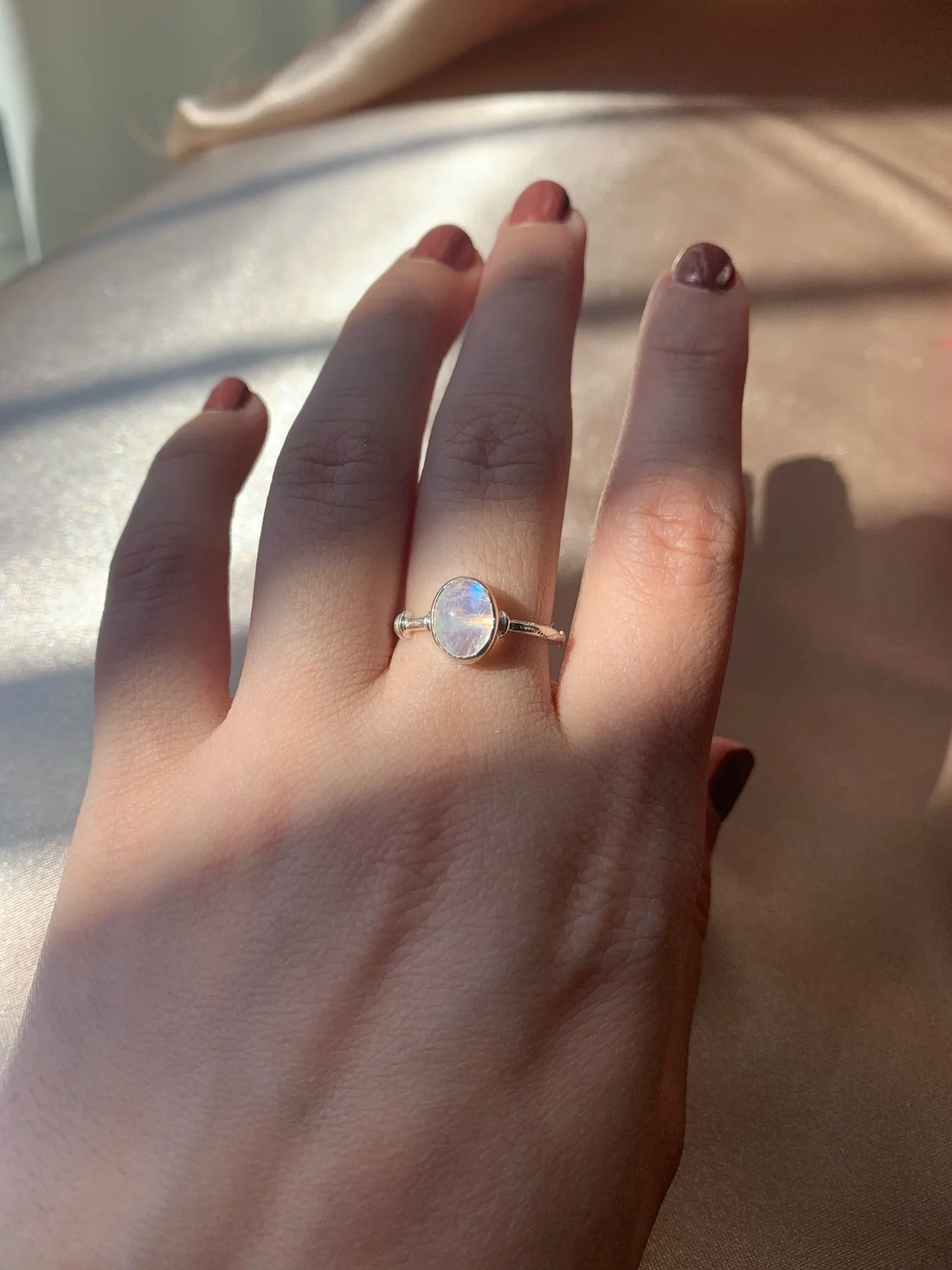 Ay Taşı Diana Gümüş Yüzük