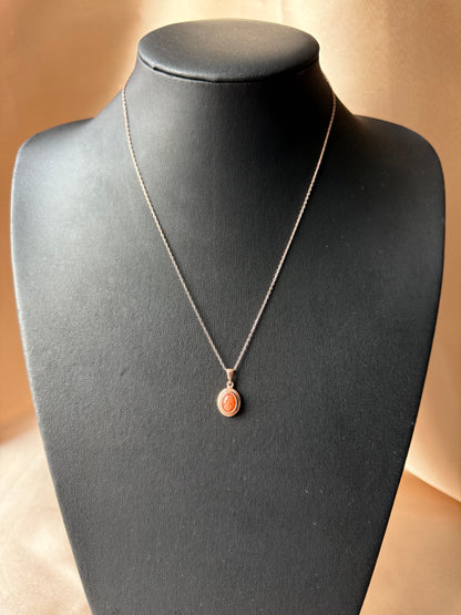 Güneş Taşı Minimal Vintage Rose Gold Kolye