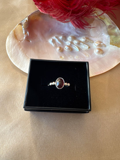 Lal Taşı (Garnet) Hera Gümüş Yüzük