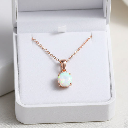 Opal Minimal Rose Gold Kolye