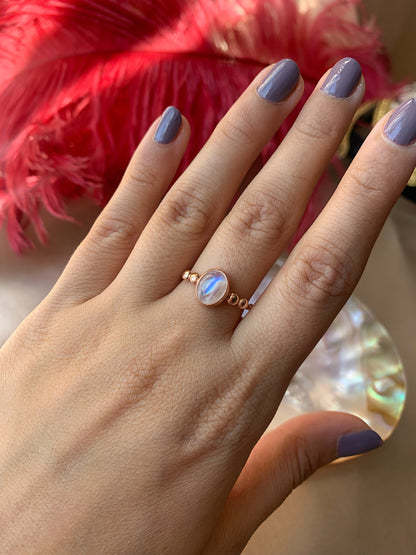 Ay Taşı Hera Rose Gold Yüzük