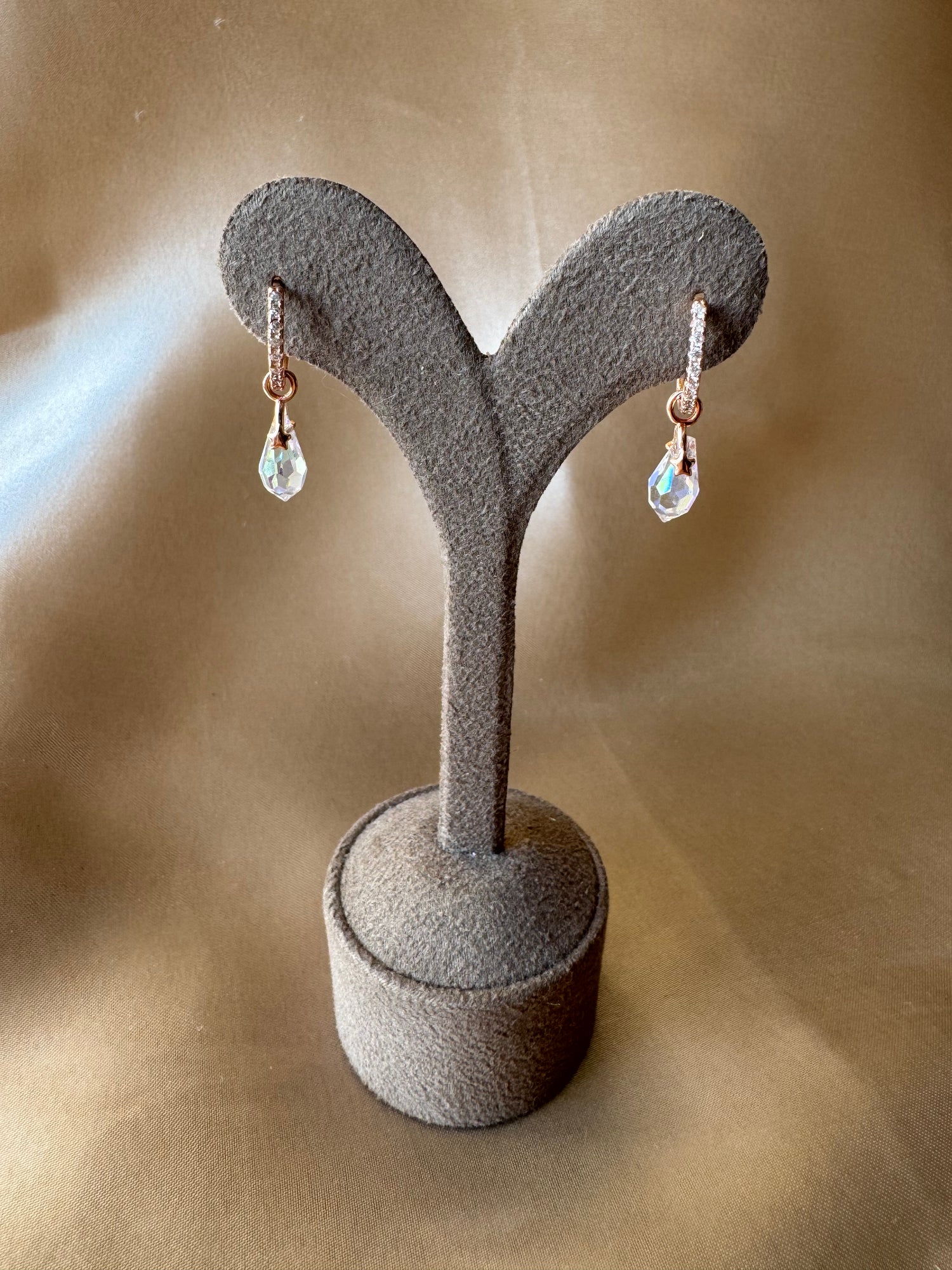 Aura Melek Kuvars Rose Gold Küpe