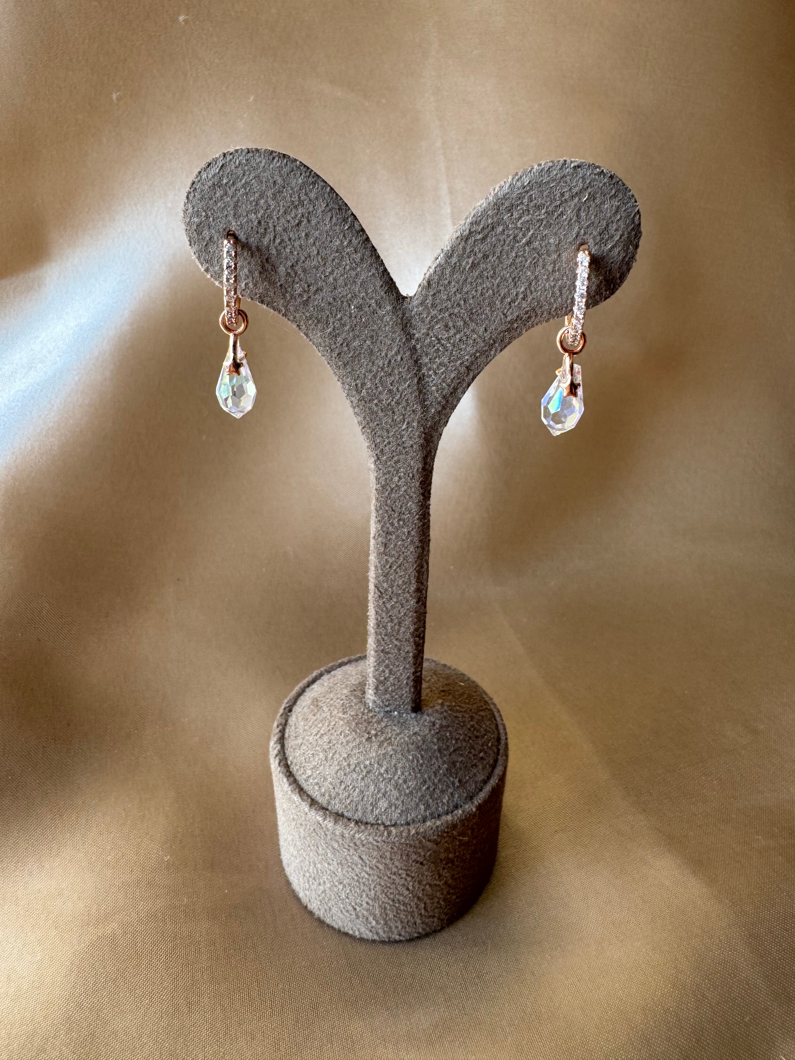 Aura Melek Kuvars Rose Gold Küpe