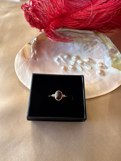 Lal Taşı (Garnet) Diana Rose Gold Yüzük