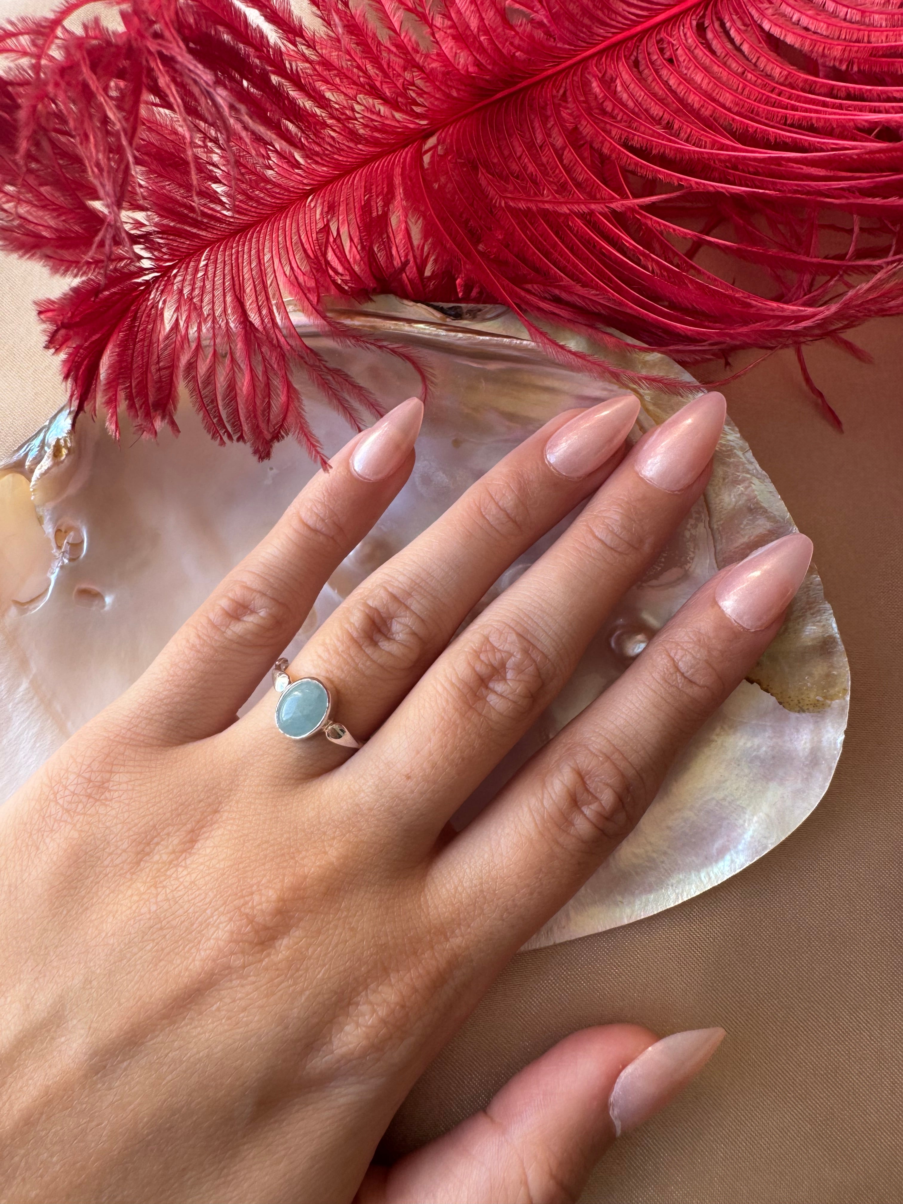 Akuamarin Mary Gümüş Yüzük