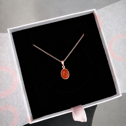 Akik Minimal Rose Gold Kolye