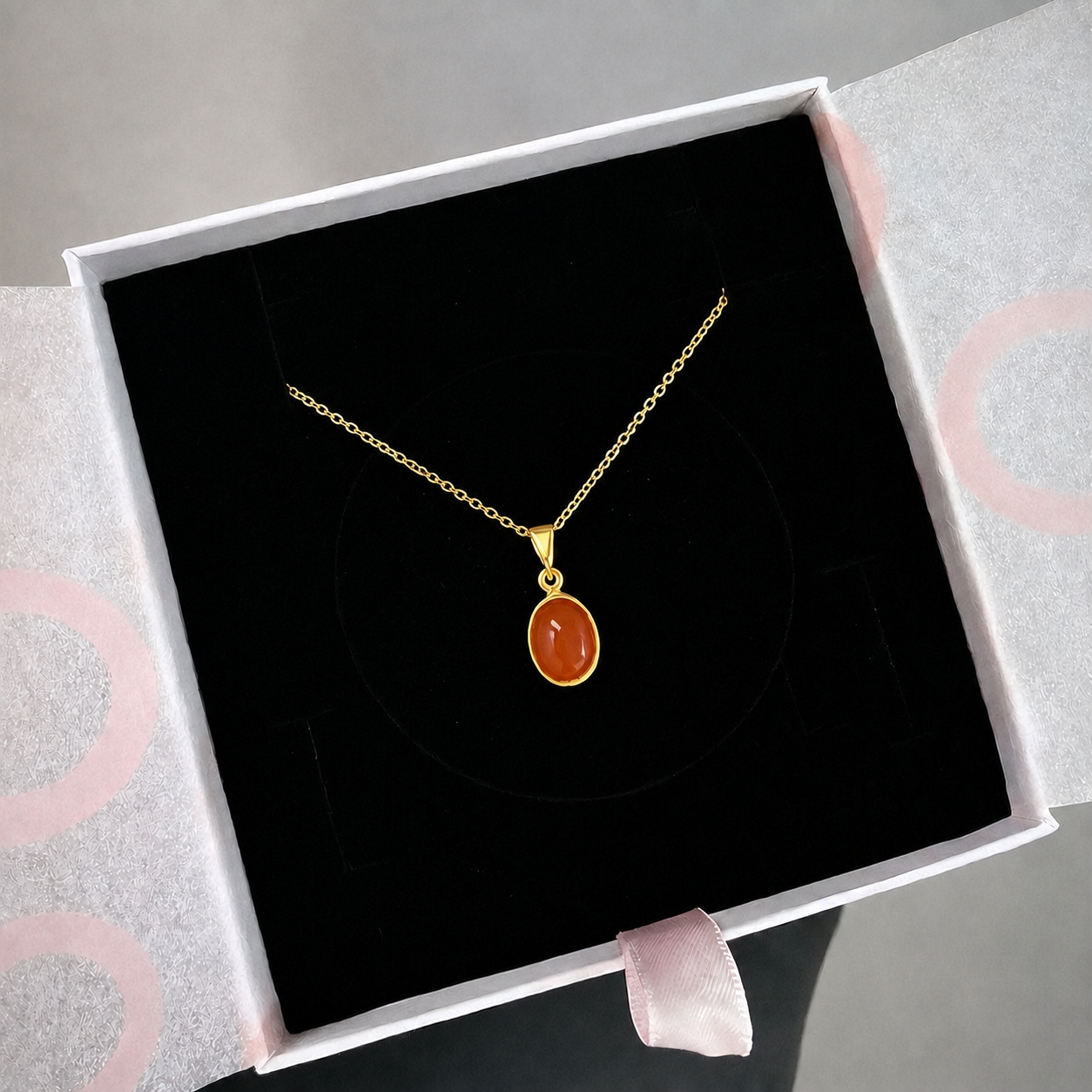 Akik Minimal Gold Kolye