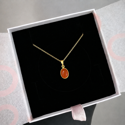 Akik Minimal Gold Kolye