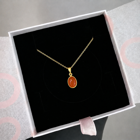 Akik Minimal Gold Kolye
