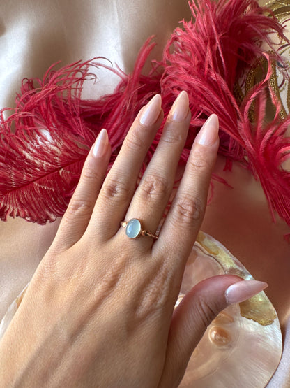 Akuamarin Mary Rose Gold Yüzük