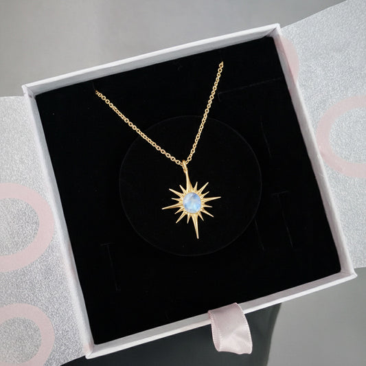 Ay Taşı Büyük Kuzey Yıldızı Gold Kolye
