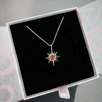 Akik Kuzey Yıldızı Gümüş Kolye