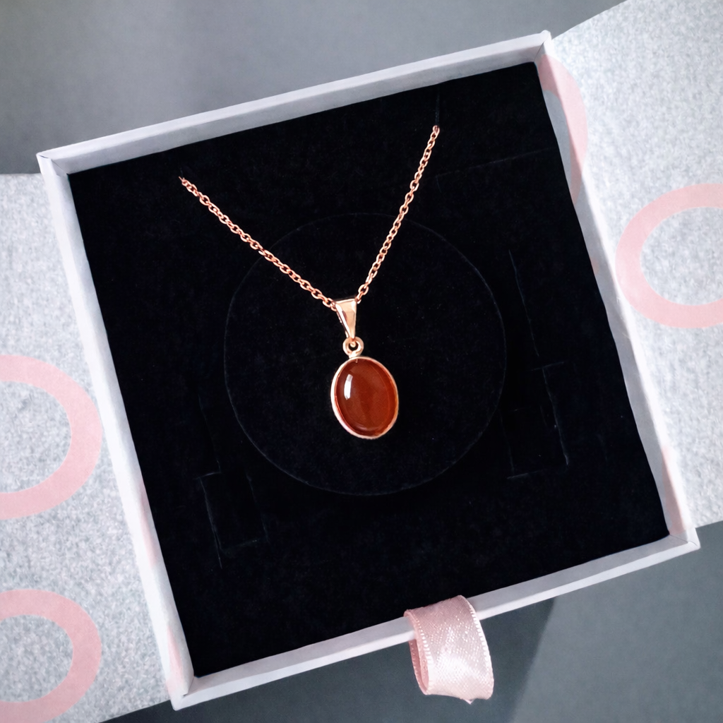 Akik Minimal Rose Gold Kolye