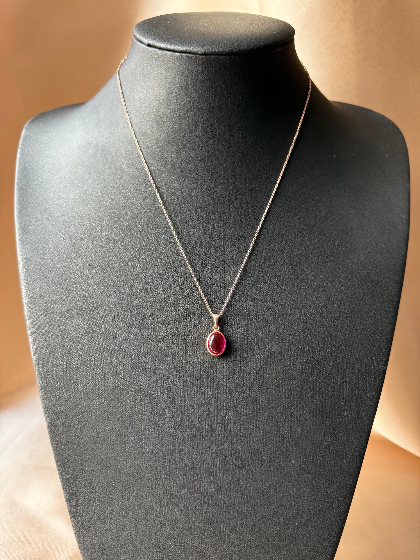 Yakut Minimal Rose Gold Kolye