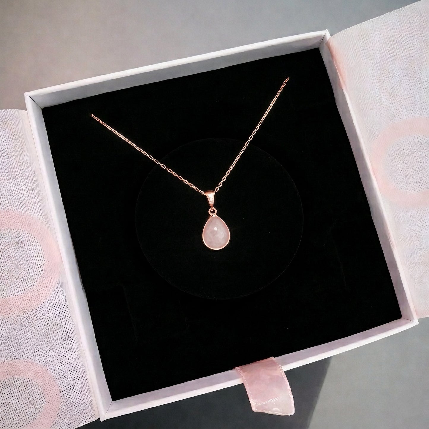 Pembe Kuvars Minimal Damy Rose Gold Kolye