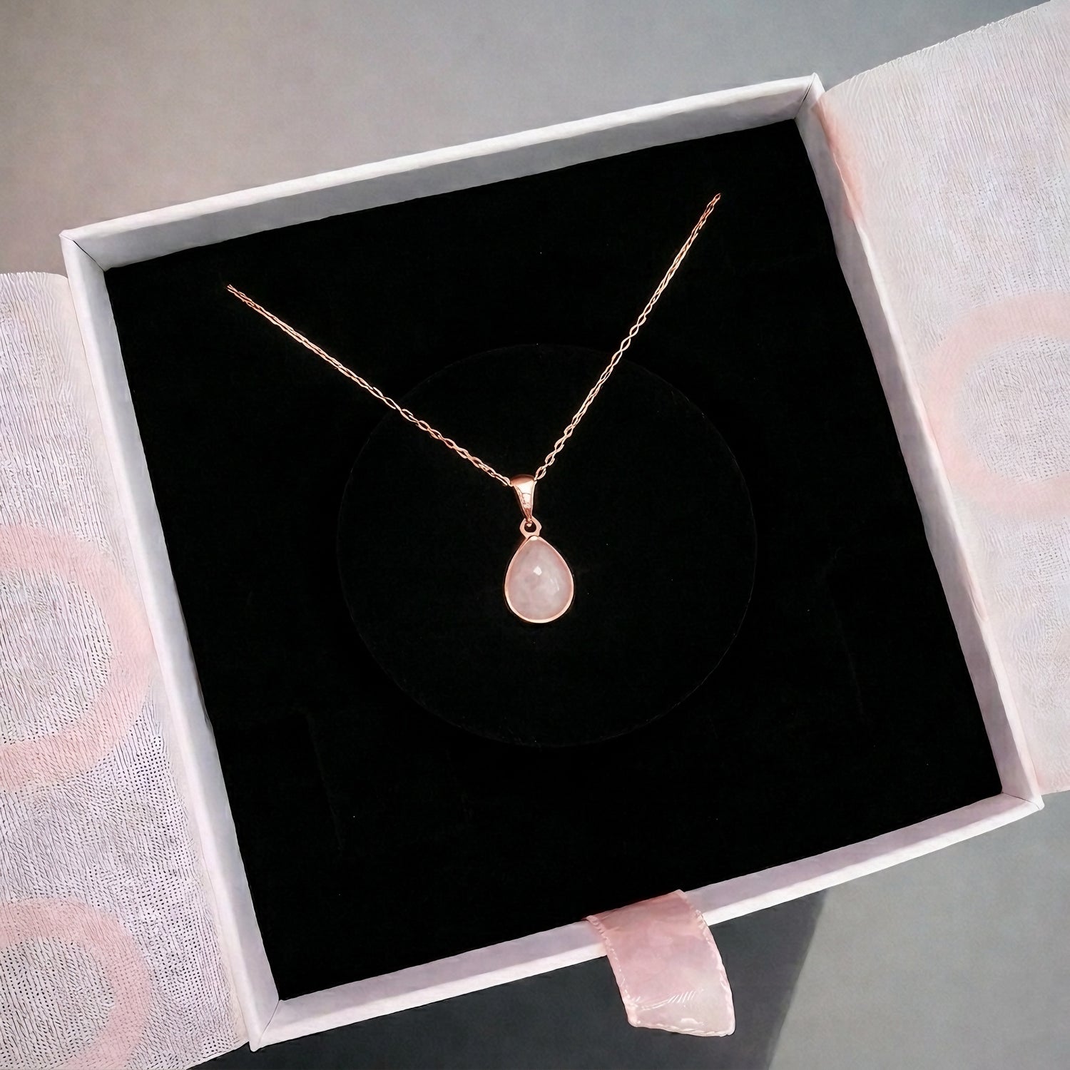 Pembe Kuvars Minimal Damy Rose Gold Kolye