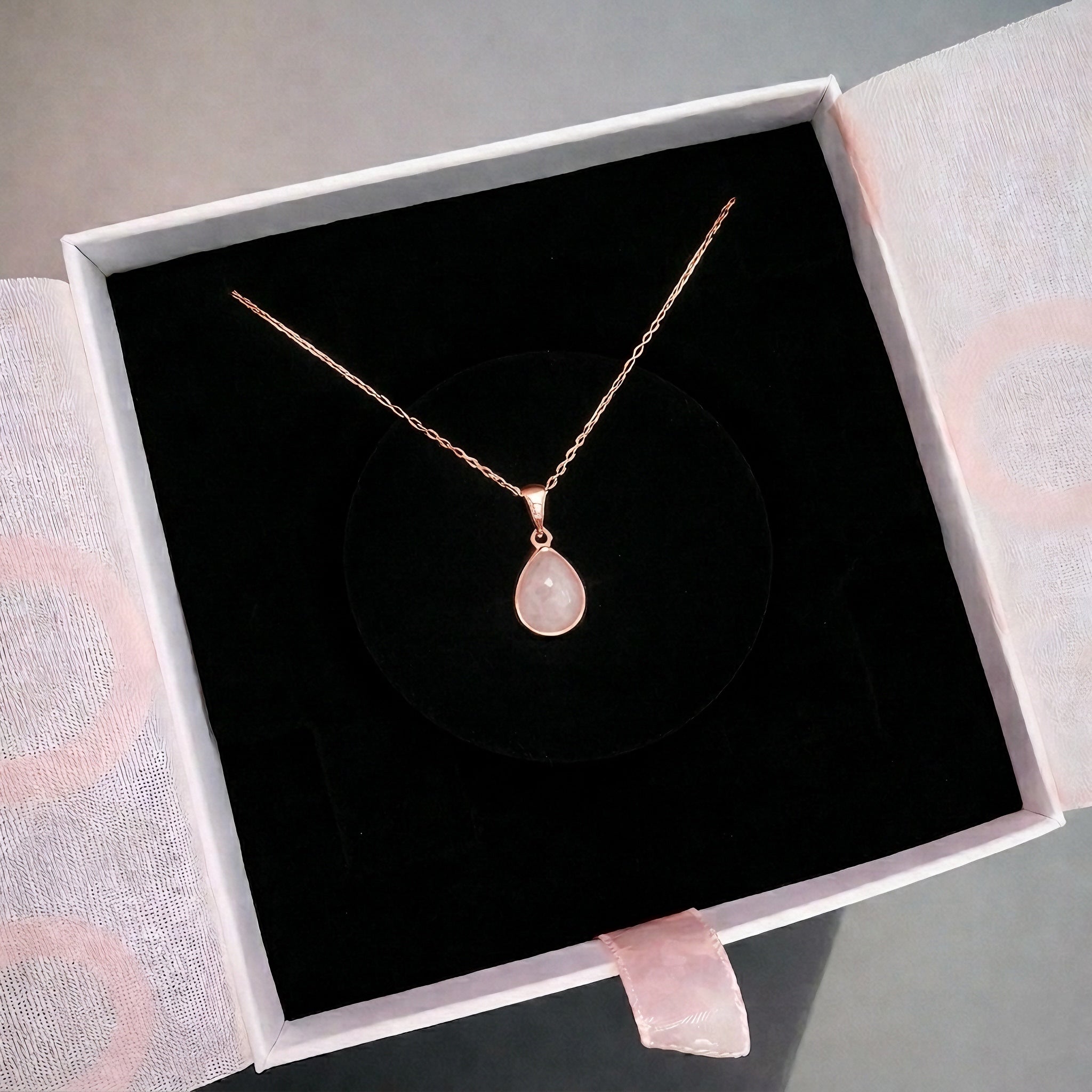 Pembe Kuvars Minimal Damy Rose Gold Kolye