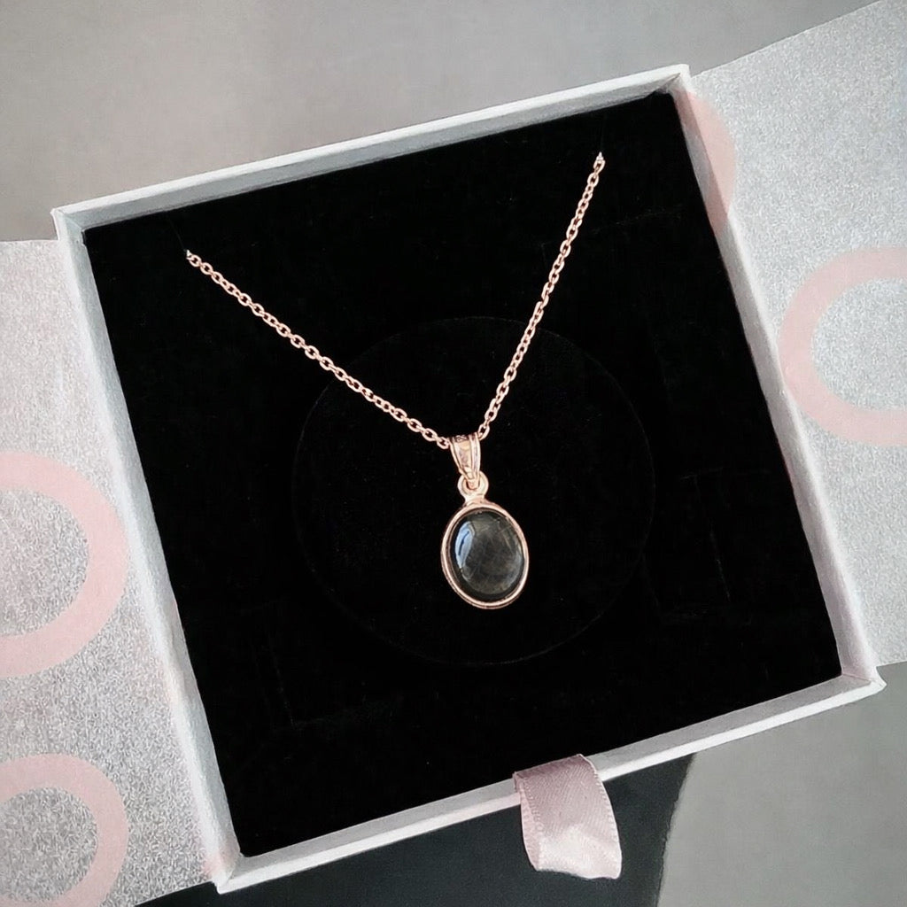 Dumanlı Kuvars Minimal Rose Gold Kolye