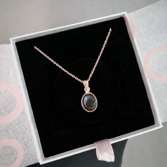 Dumanlı Kuvars Minimal Rose Gold Kolye