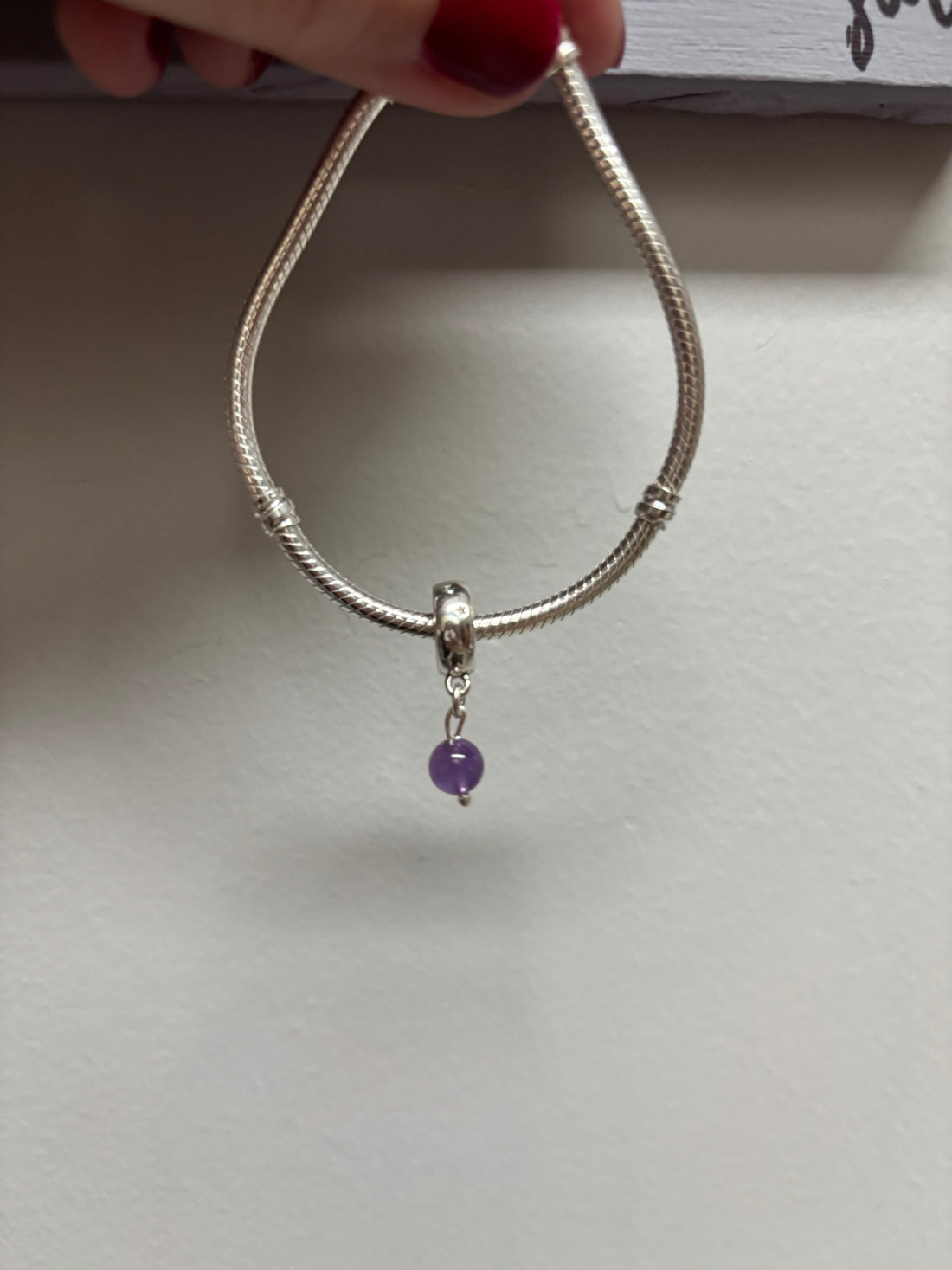 Ametist Gümüş Charm