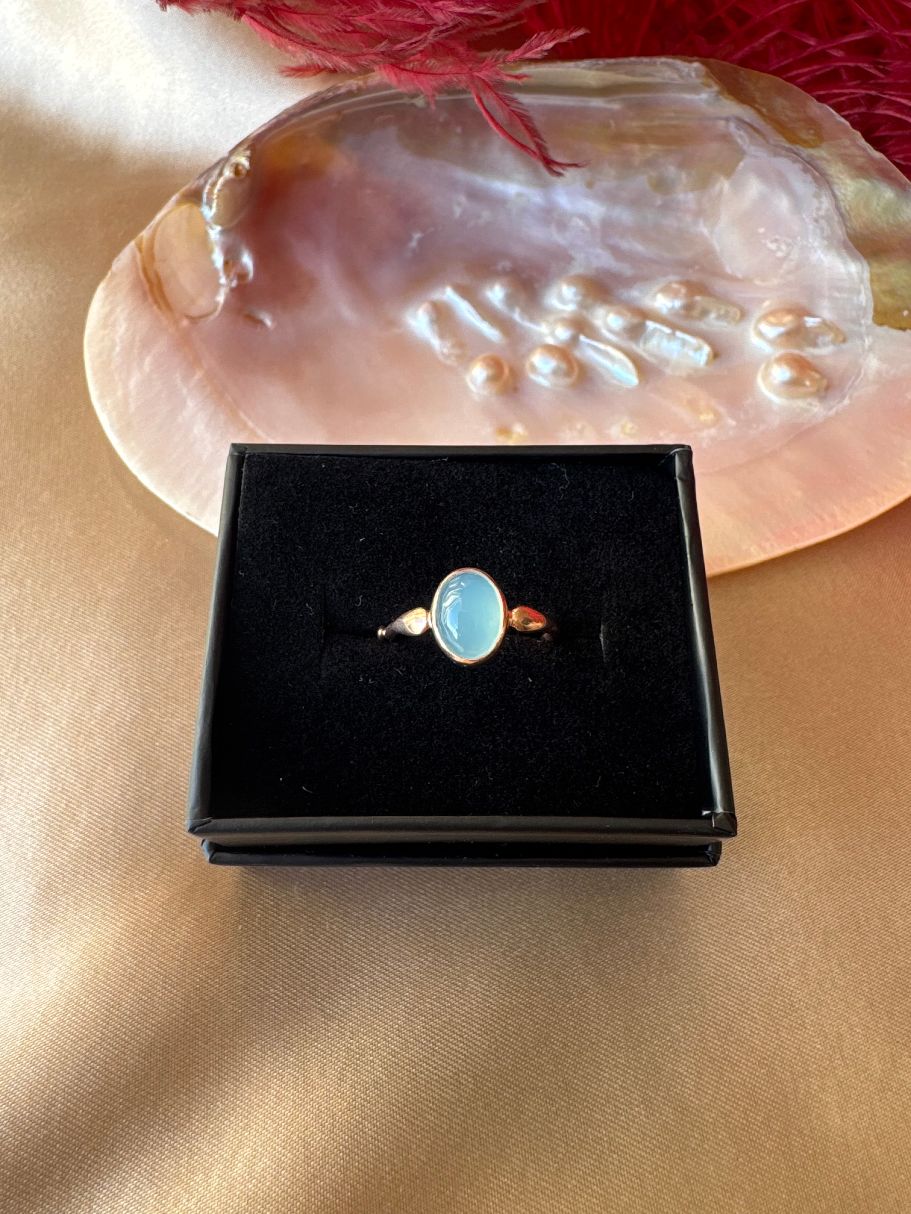 Akuamarin Mary Rose Gold Yüzük