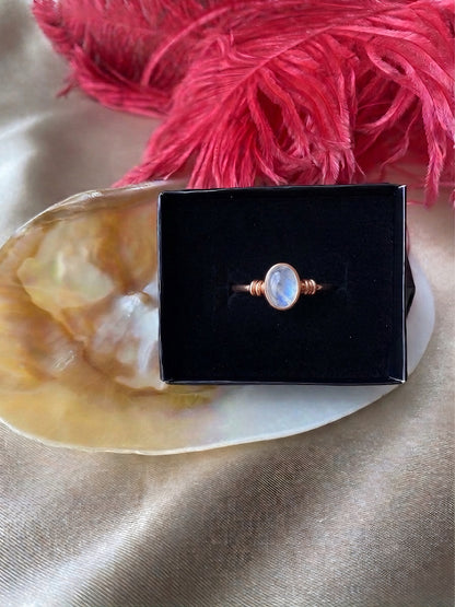 Ay Taşı Diana Rose Gold Yüzük