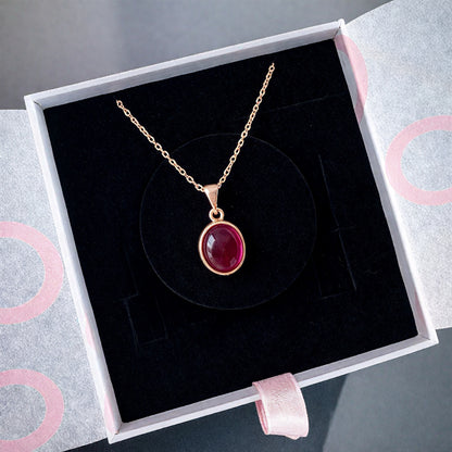 Yakut Minimal Rose Gold Kolye