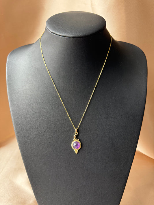 Ametist Selene Gold Kolye