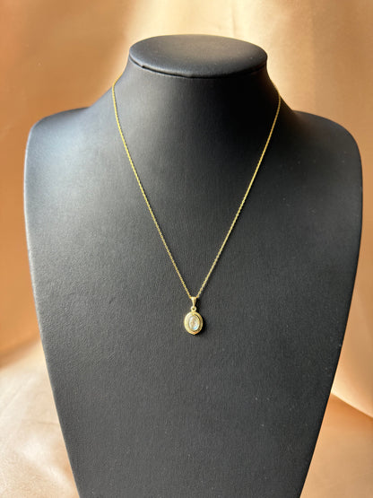 Labradorit Minimal Vintage Gold Kolye