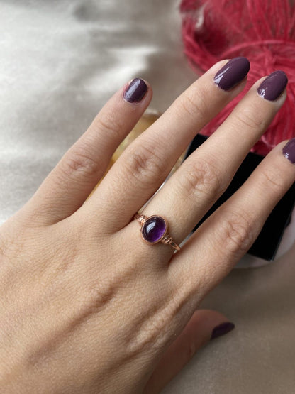 Ametist Diana Rose Gold Yüzük