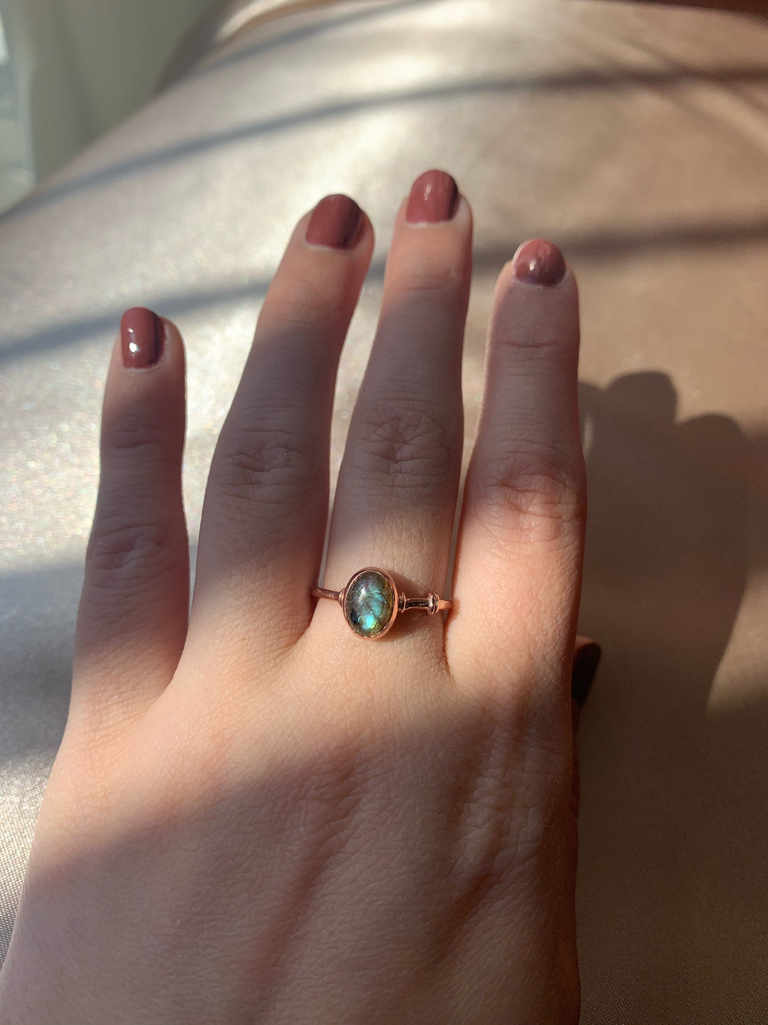 Labradorit Diana Rose Gold Yüzük