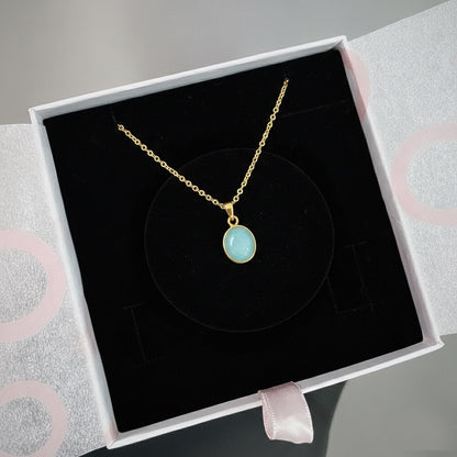 Amazonit Minimal Gold Kolye