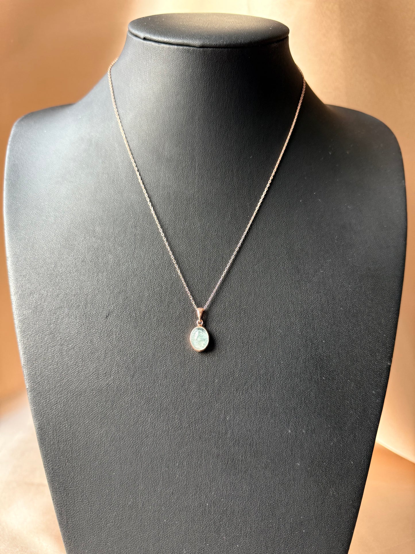 Akuamarin Minimal Rose Gold Kolye