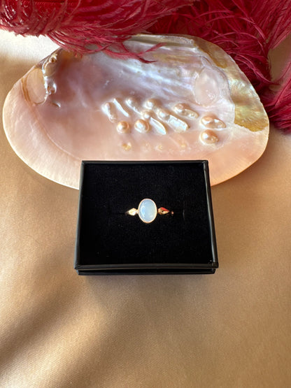 Kalsedon Mary Rose Gold Yüzük