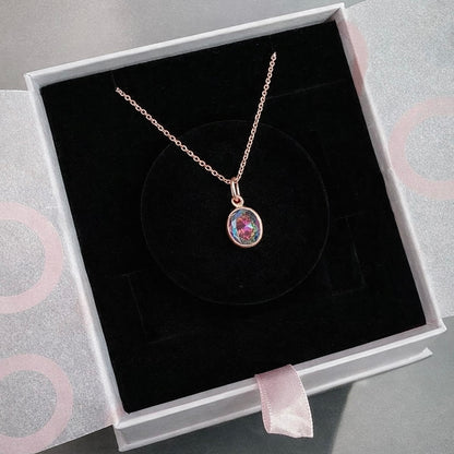Mistik Topaz Minimal Rose Gold Kolye