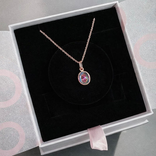 Mistik Topaz Minimal Rose Gold Kolye