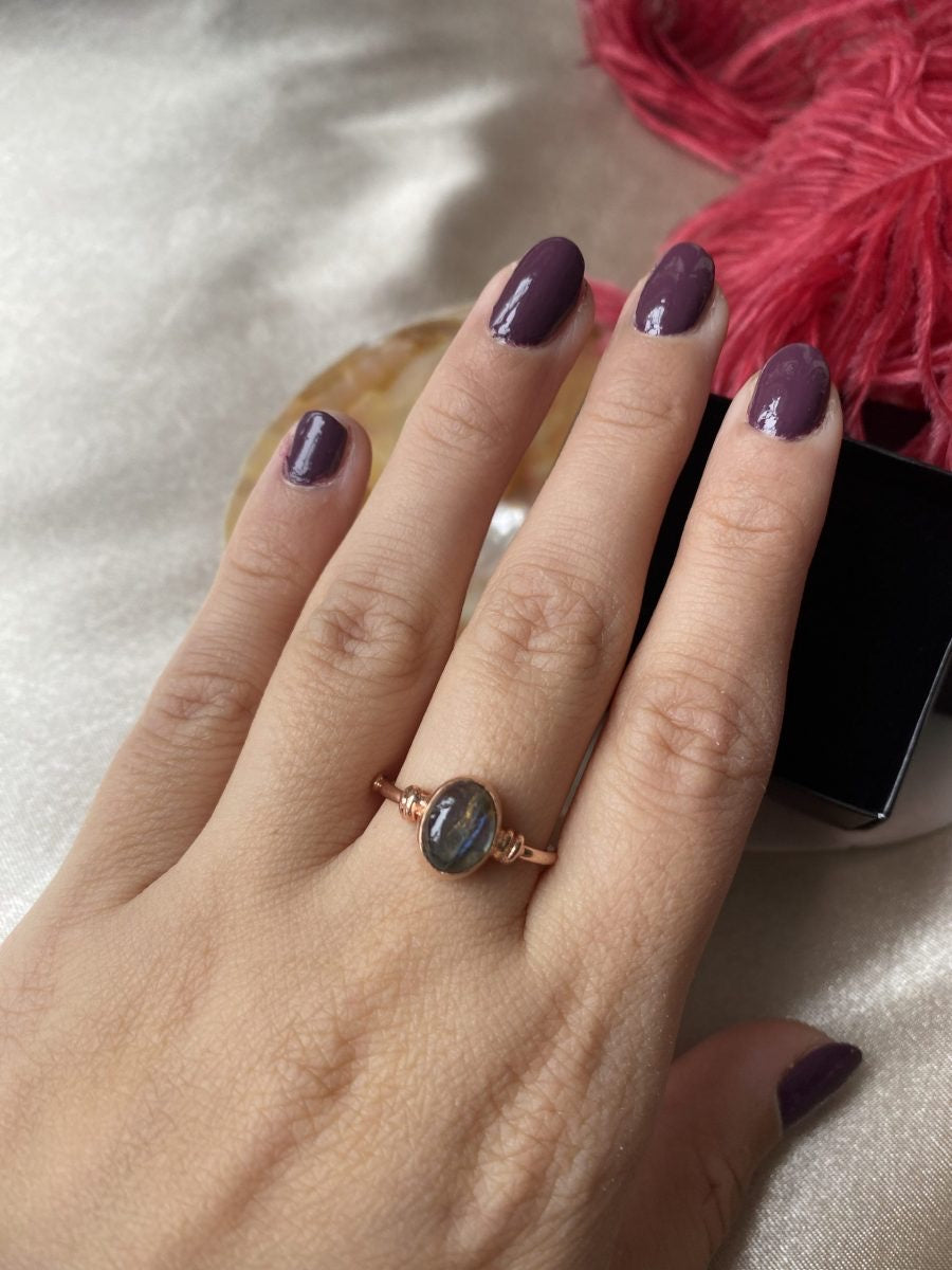 Labradorit Diana Rose Gold Yüzük
