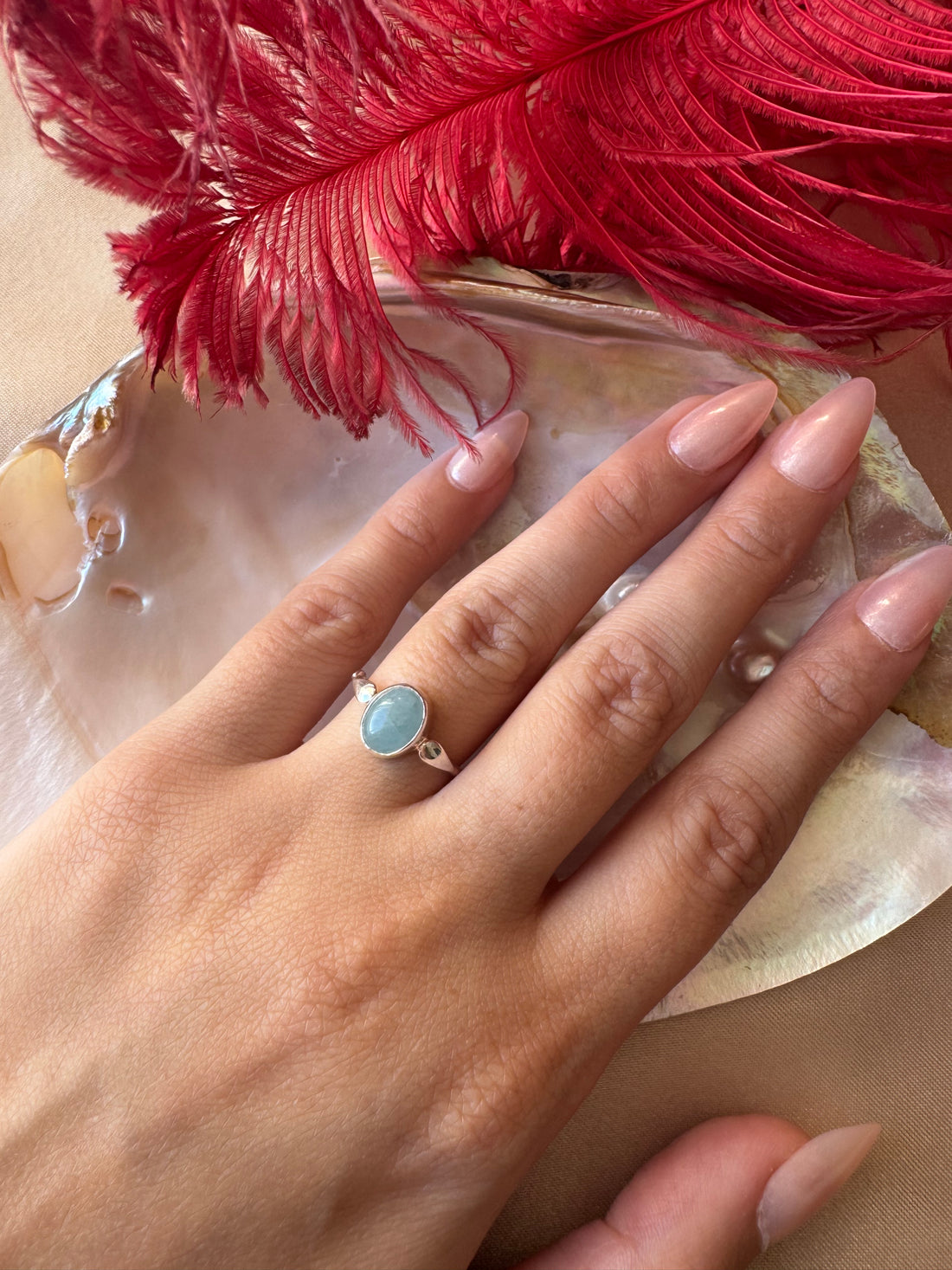 Akuamarin Mary Gümüş Yüzük